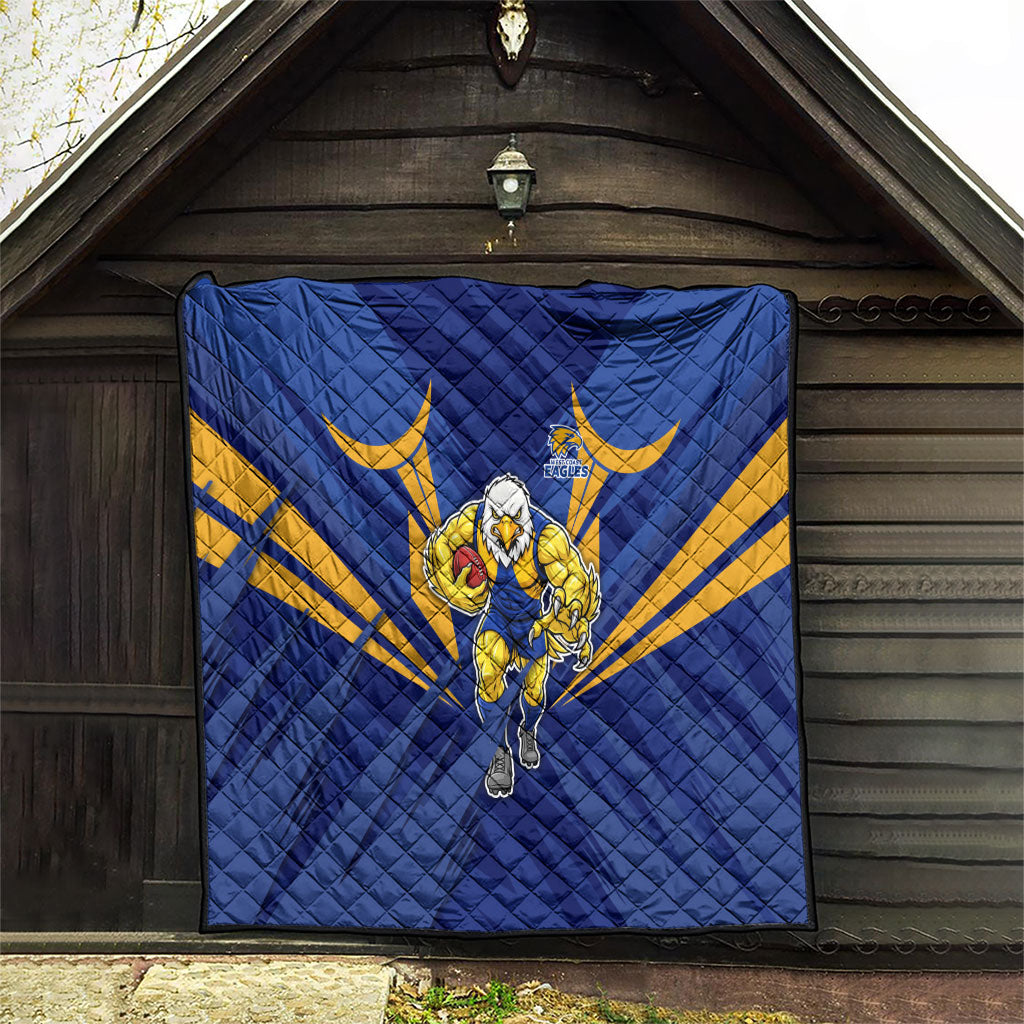West Coast Eagles Australian Football Quilt Powerful Eagle Mascot - Bold Team Colors