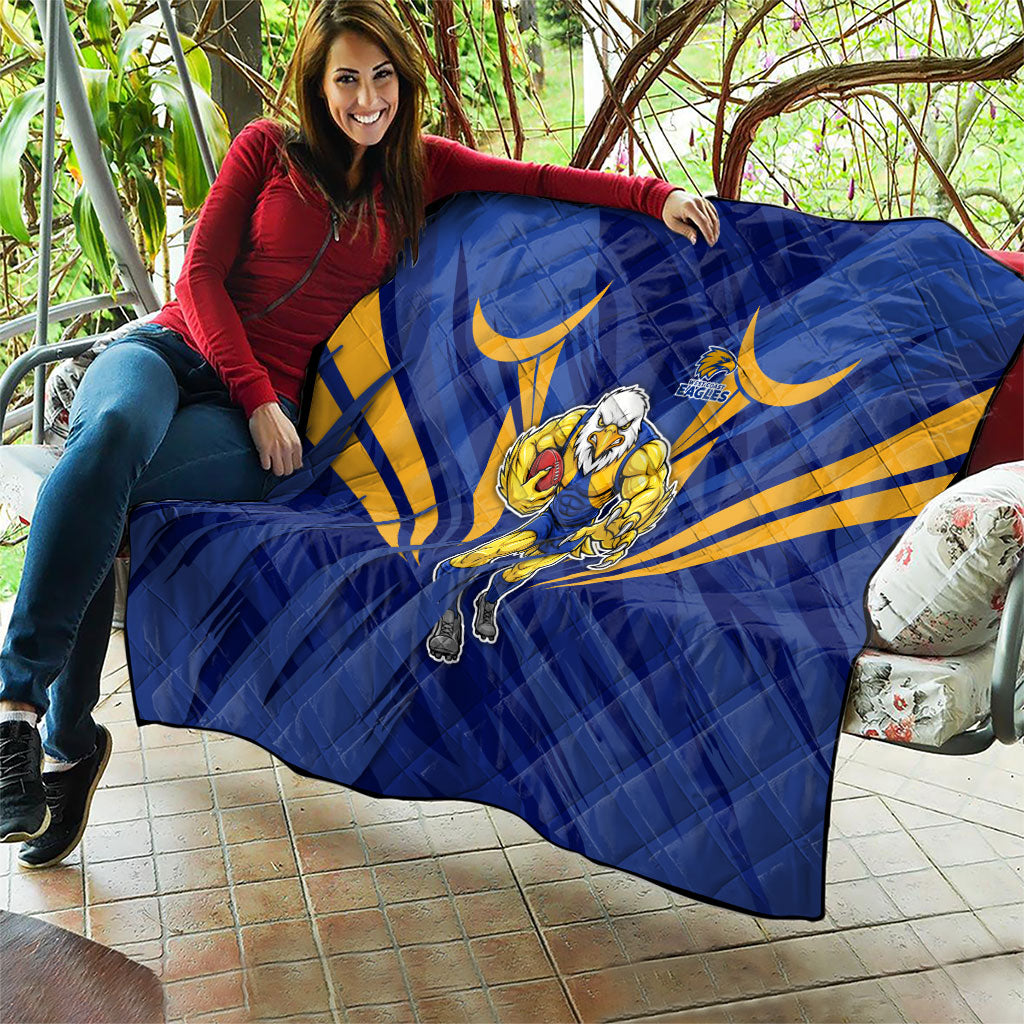 West Coast Eagles Australian Football Quilt Powerful Eagle Mascot - Bold Team Colors
