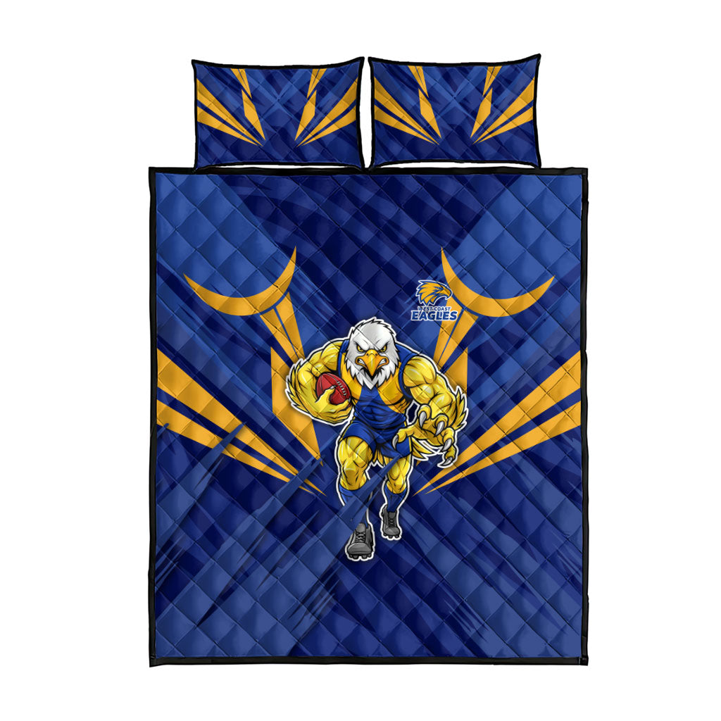 West Coast Eagles Australian Football Quilt Bed Set Powerful Eagle Mascot - Bold Team Colors