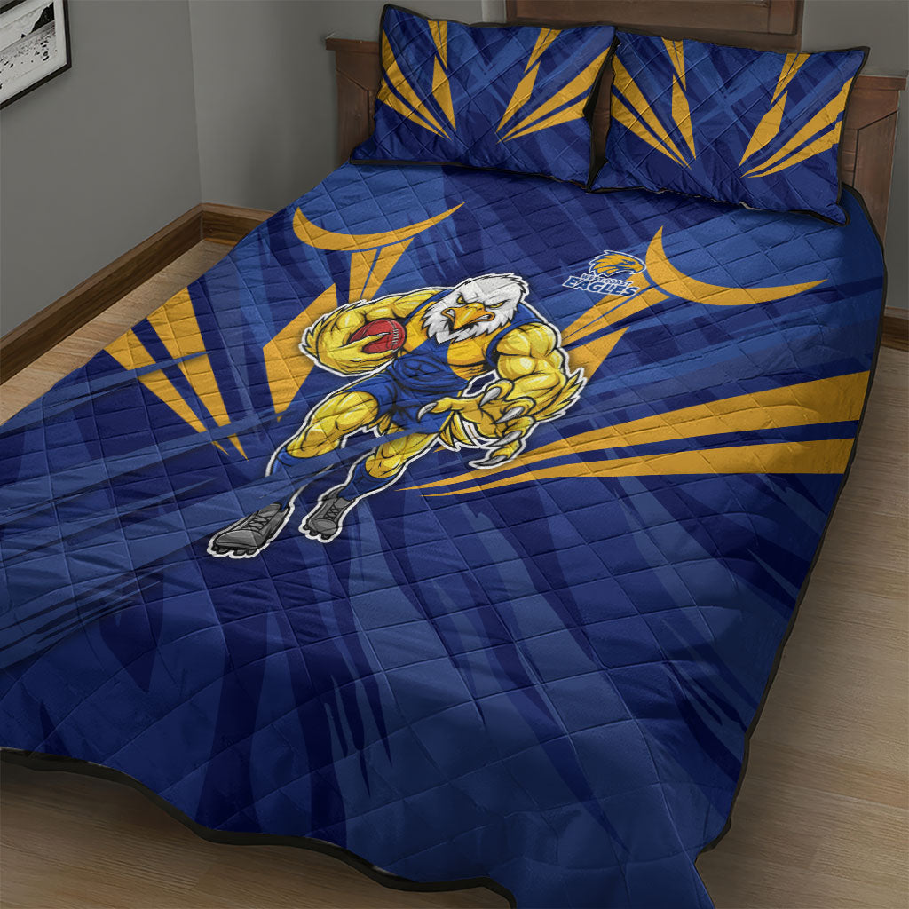 West Coast Eagles Australian Football Quilt Bed Set Powerful Eagle Mascot - Bold Team Colors