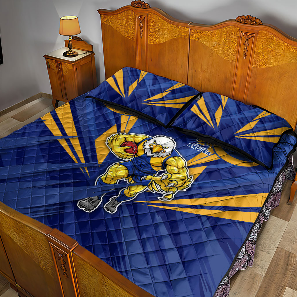 West Coast Eagles Australian Football Quilt Bed Set Powerful Eagle Mascot - Bold Team Colors