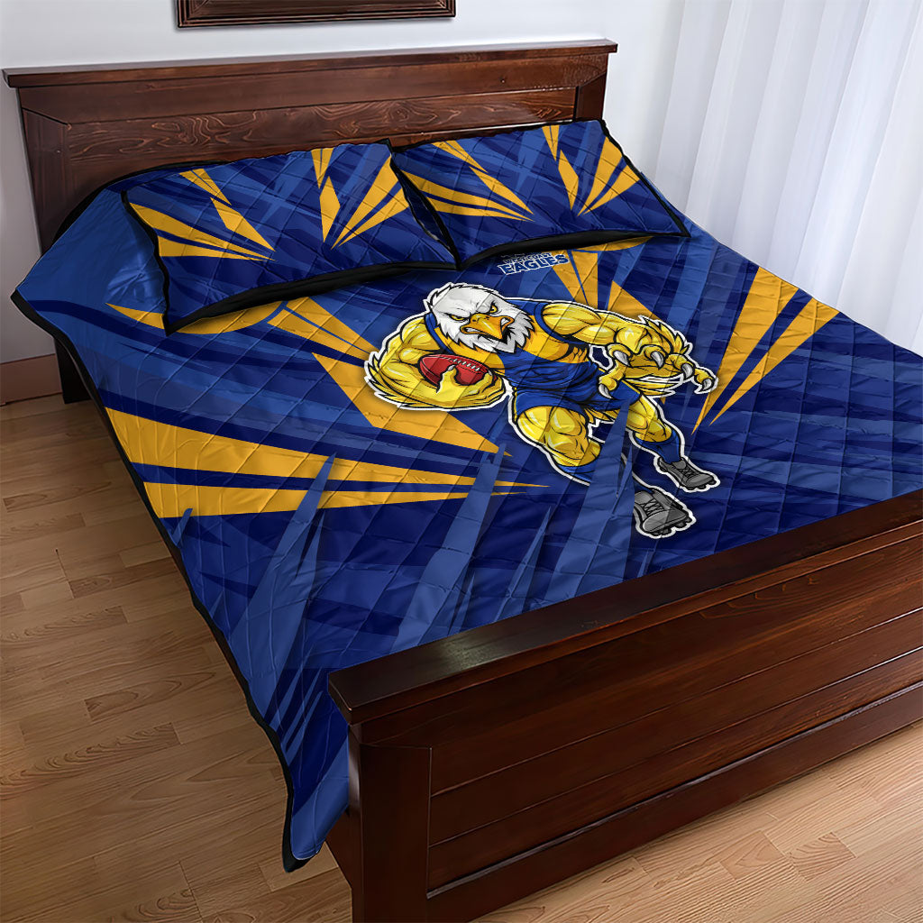 West Coast Eagles Australian Football Quilt Bed Set Powerful Eagle Mascot - Bold Team Colors