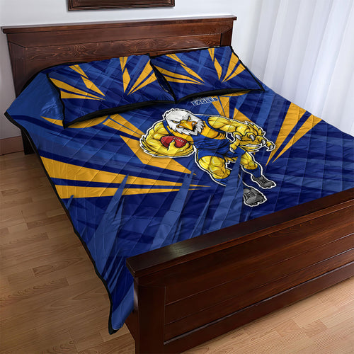 West Coast Eagles Australian Football Quilt Bed Set Powerful Eagle Mascot - Bold Team Colors