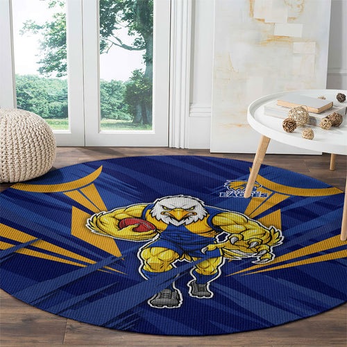 West Coast Eagles Australian Football Round Carpet Powerful Eagle Mascot - Bold Team Colors