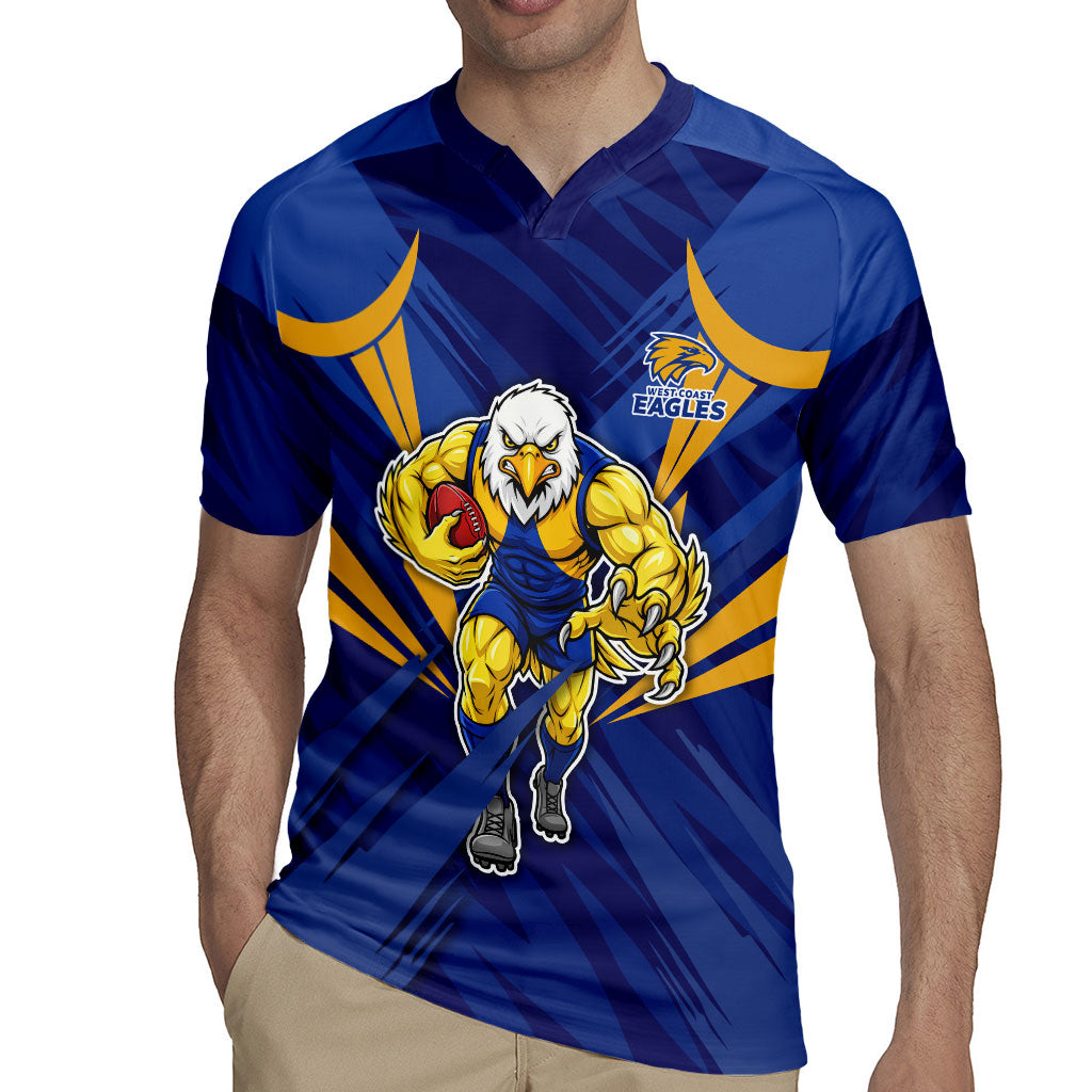 West Coast Eagles Australian Football Rugby Jersey Powerful Eagle Mascot - Bold Team Colors