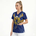 West Coast Eagles Australian Football Scrub Top Powerful Eagle Mascot - Bold Team Colors