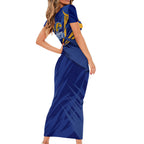 West Coast Eagles Australian Football Short Sleeve Bodycon Dress Powerful Eagle Mascot - Bold Team Colors