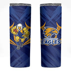 West Coast Eagles Australian Football Skinny Tumbler Powerful Eagle Mascot - Bold Team Colors