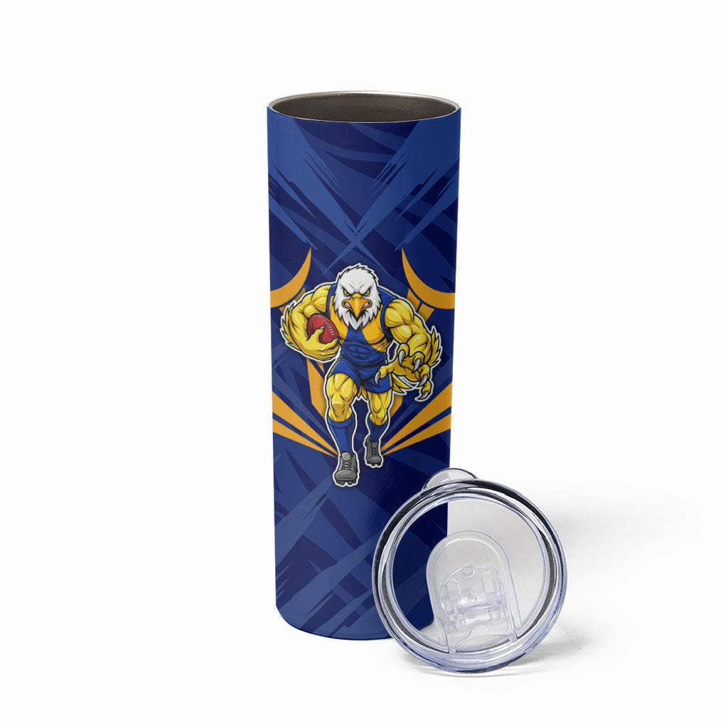 West Coast Eagles Australian Football Skinny Tumbler Powerful Eagle Mascot - Bold Team Colors