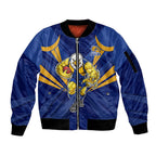 West Coast Eagles Australian Football Sleeve Zip Bomber Jacket Powerful Eagle Mascot - Bold Team Colors