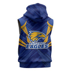 West Coast Eagles Australian Football Sleeveless Hoodie Powerful Eagle Mascot - Bold Team Colors
