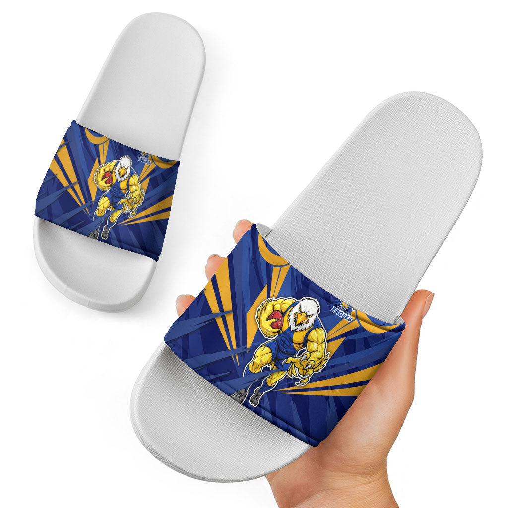 West Coast Eagles Australian Football Slide Sandals Powerful Eagle Mascot - Bold Team Colors