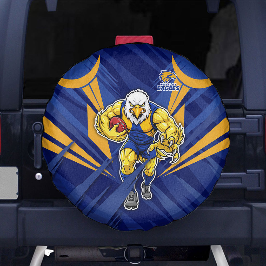 West Coast Eagles Australian Football Spare Tire Cover Powerful Eagle Mascot - Bold Team Colors