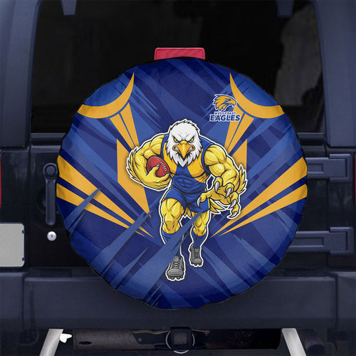 West Coast Eagles Australian Football Spare Tire Cover Powerful Eagle Mascot - Bold Team Colors
