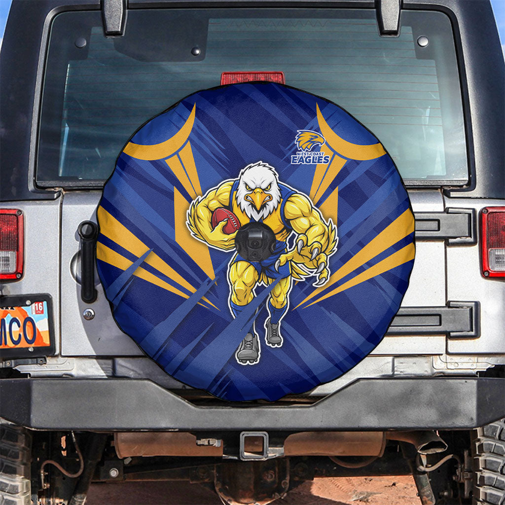 West Coast Eagles Australian Football Spare Tire Cover Powerful Eagle Mascot - Bold Team Colors