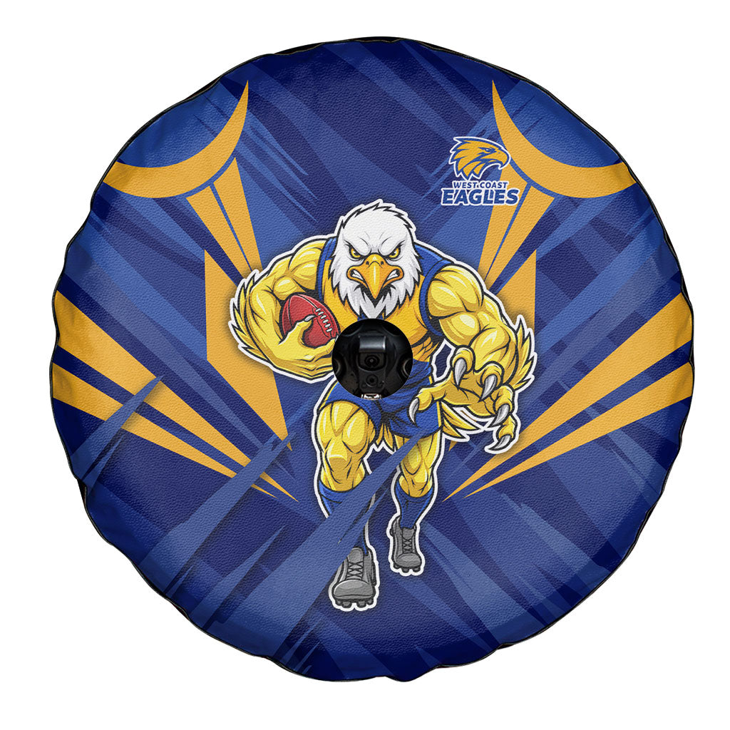 West Coast Eagles Australian Football Spare Tire Cover Powerful Eagle Mascot - Bold Team Colors