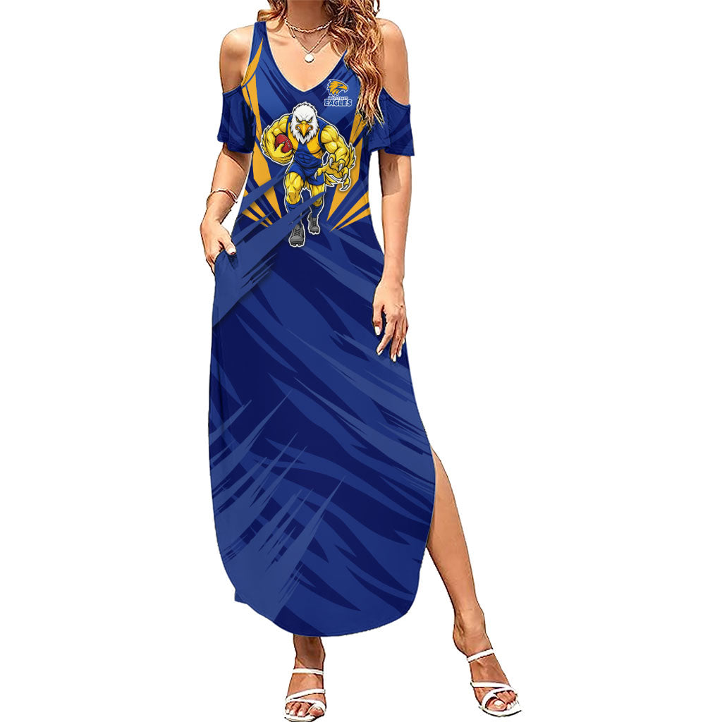 West Coast Eagles Australian Football Summer Maxi Dress Powerful Eagle Mascot - Bold Team Colors