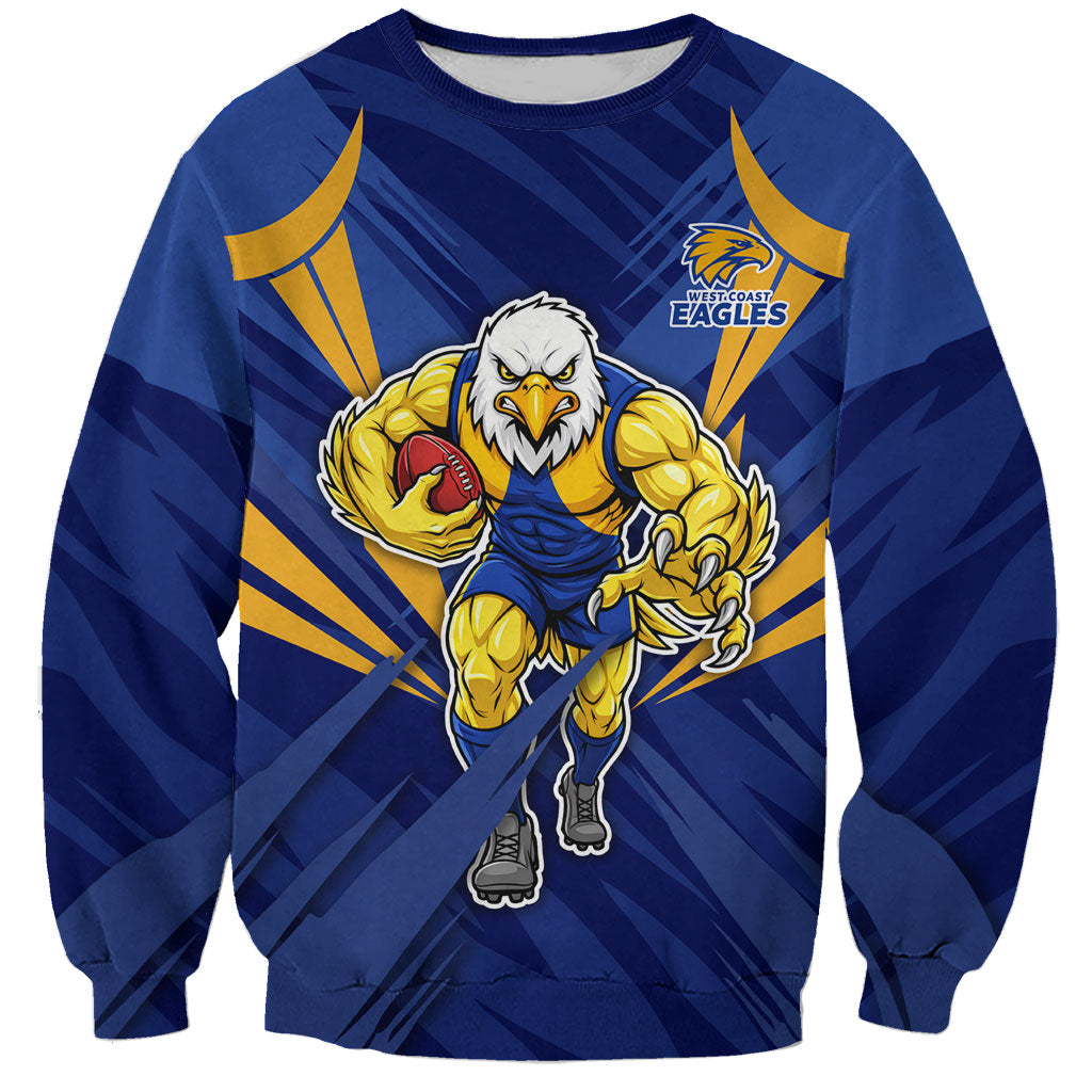 West Coast Eagles Australian Football Sweatshirt Powerful Eagle Mascot - Bold Team Colors