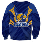 West Coast Eagles Australian Football Sweatshirt Powerful Eagle Mascot - Bold Team Colors