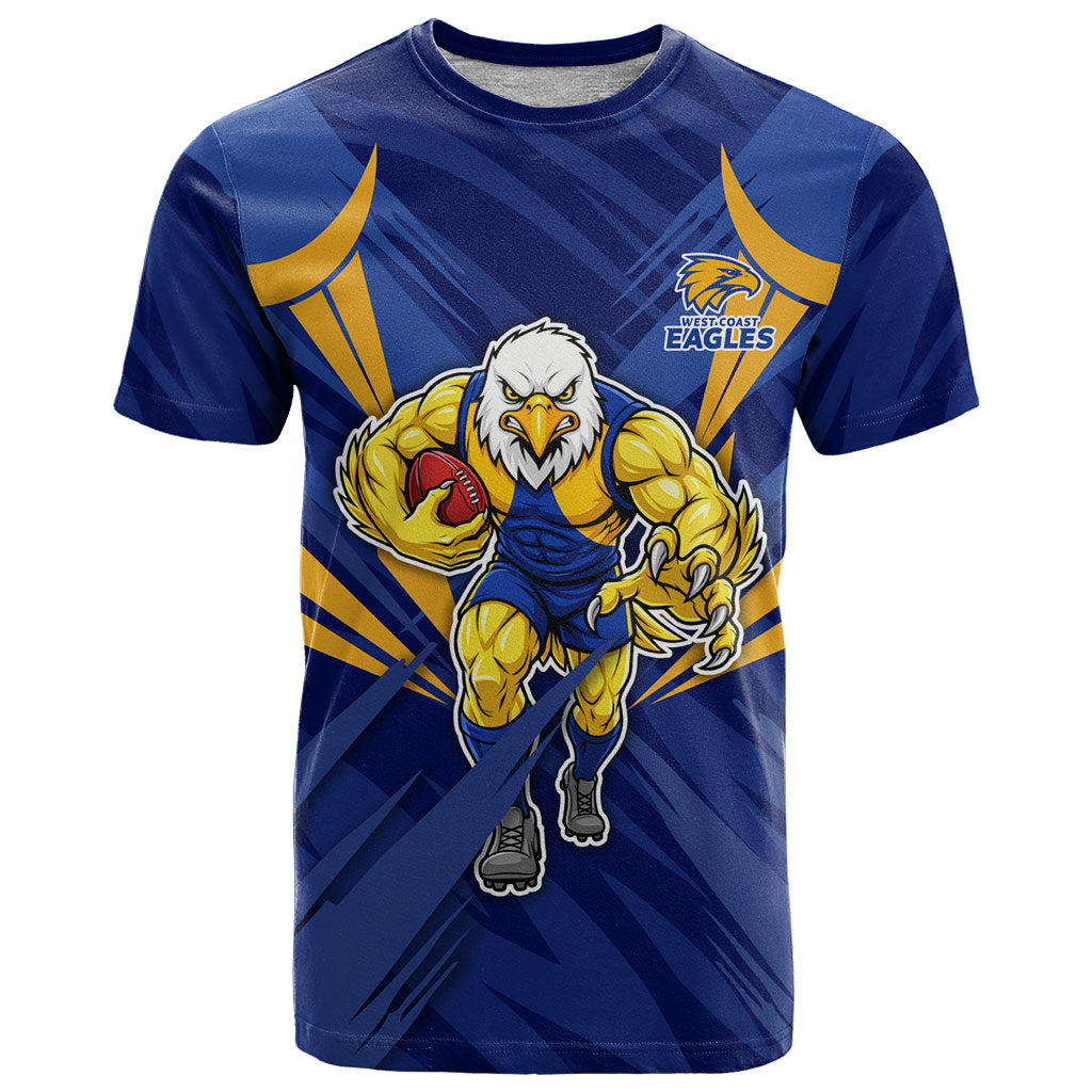 West Coast Eagles Australian Football T Shirt Powerful Eagle Mascot - Bold Team Colors