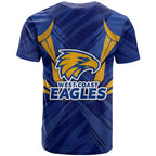 West Coast Eagles Australian Football T Shirt Powerful Eagle Mascot - Bold Team Colors