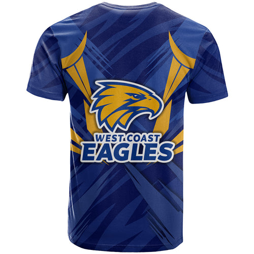 West Coast Eagles Australian Football T Shirt Powerful Eagle Mascot - Bold Team Colors