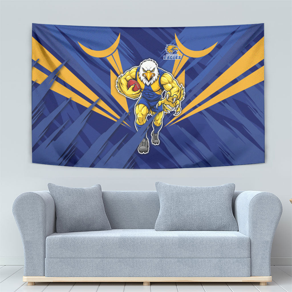 West Coast Eagles Australian Football Tapestry Powerful Eagle Mascot - Bold Team Colors