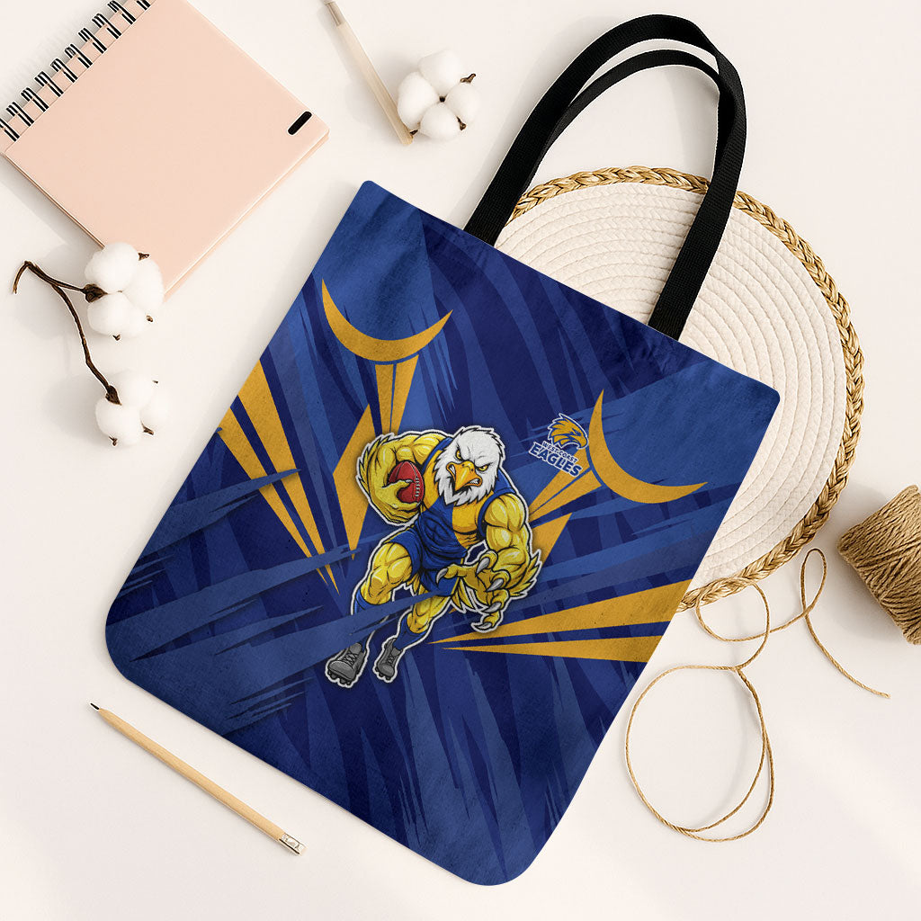 West Coast Eagles Australian Football Tote Bag Powerful Eagle Mascot - Bold Team Colors