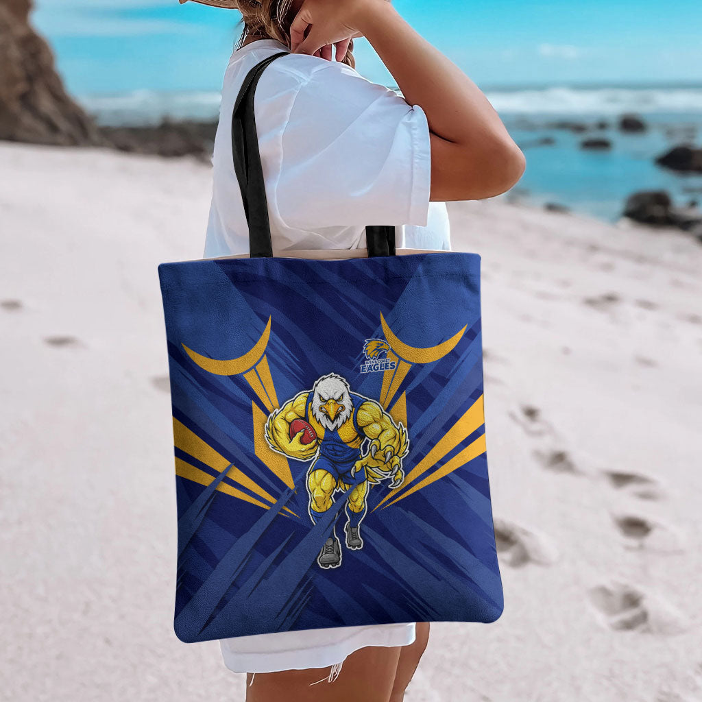 West Coast Eagles Australian Football Tote Bag Powerful Eagle Mascot - Bold Team Colors
