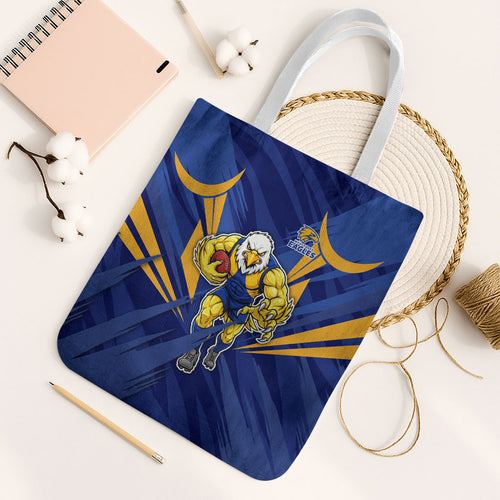 West Coast Eagles Australian Football Tote Bag Powerful Eagle Mascot - Bold Team Colors
