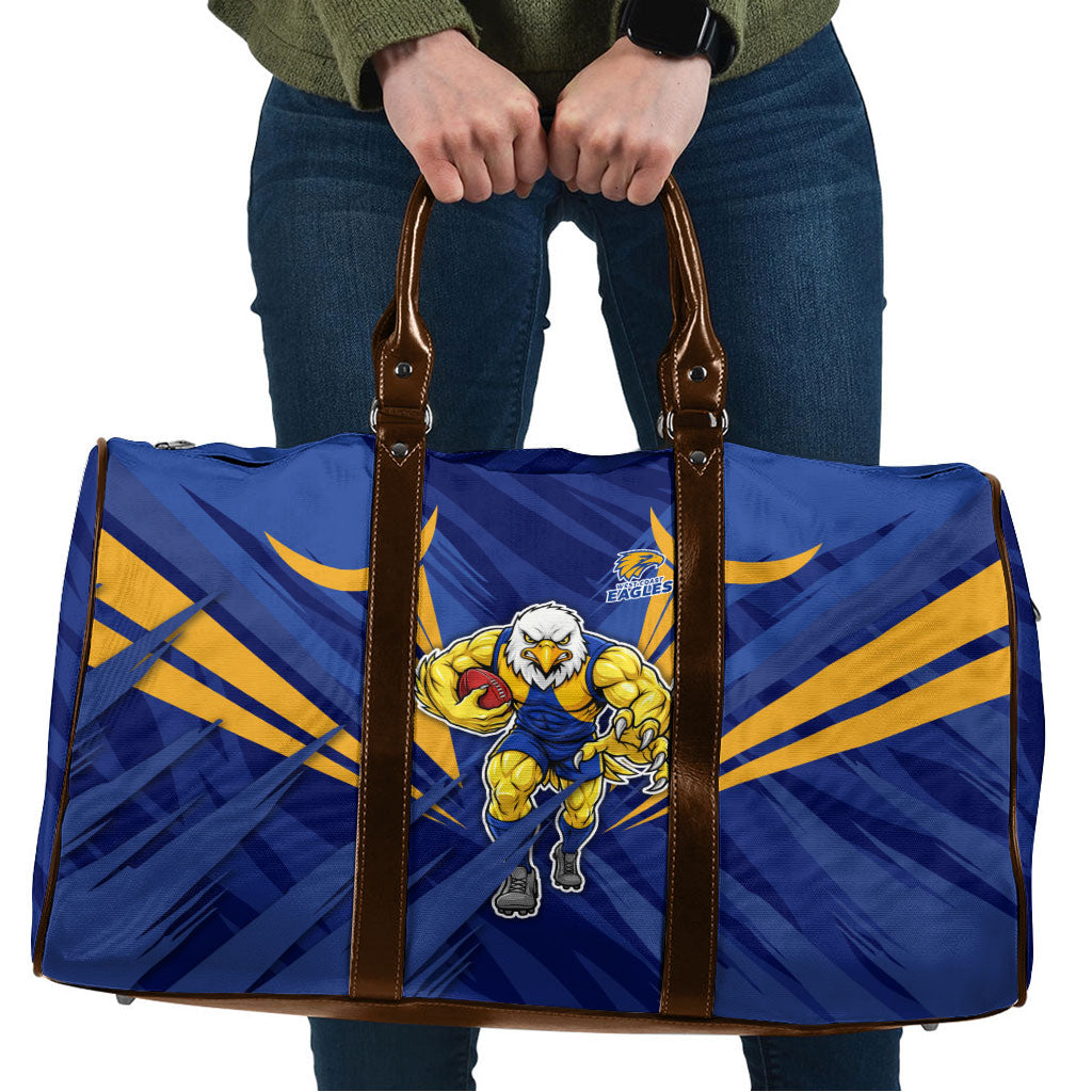 West Coast Eagles Australian Football Travel Bag Powerful Eagle Mascot - Bold Team Colors