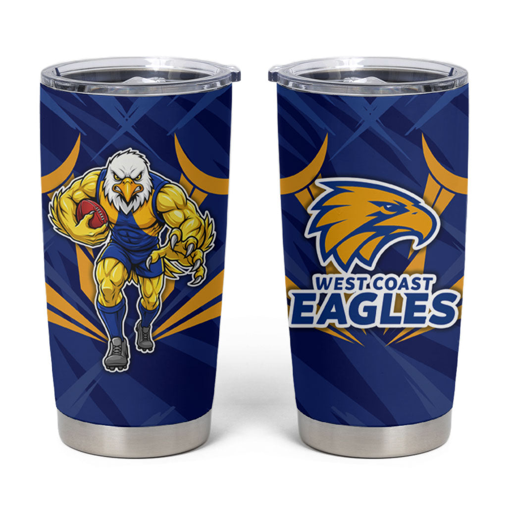 West Coast Eagles Australian Football Tumbler Cup Powerful Eagle Mascot - Bold Team Colors
