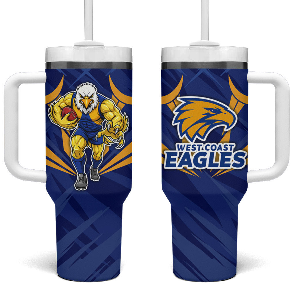West Coast Eagles Australian Football Tumbler With Handle Powerful Eagle Mascot - Bold Team Colors