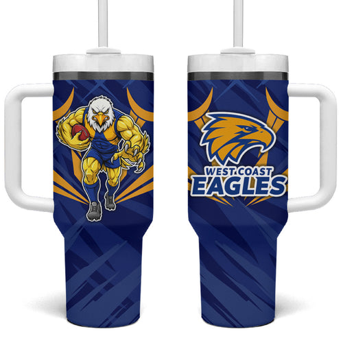 West Coast Eagles Australian Football Tumbler With Handle Powerful Eagle Mascot - Bold Team Colors