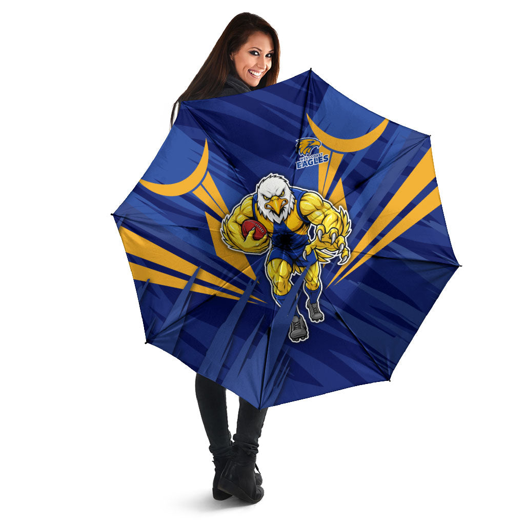 West Coast Eagles Australian Football Umbrella Powerful Eagle Mascot - Bold Team Colors