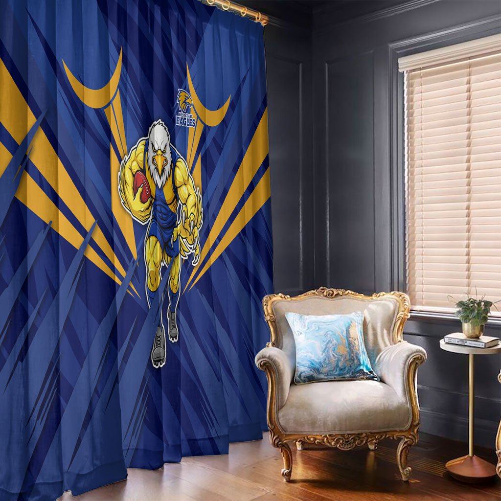 West Coast Eagles Australian Football Window Curtain Powerful Eagle Mascot - Bold Team Colors
