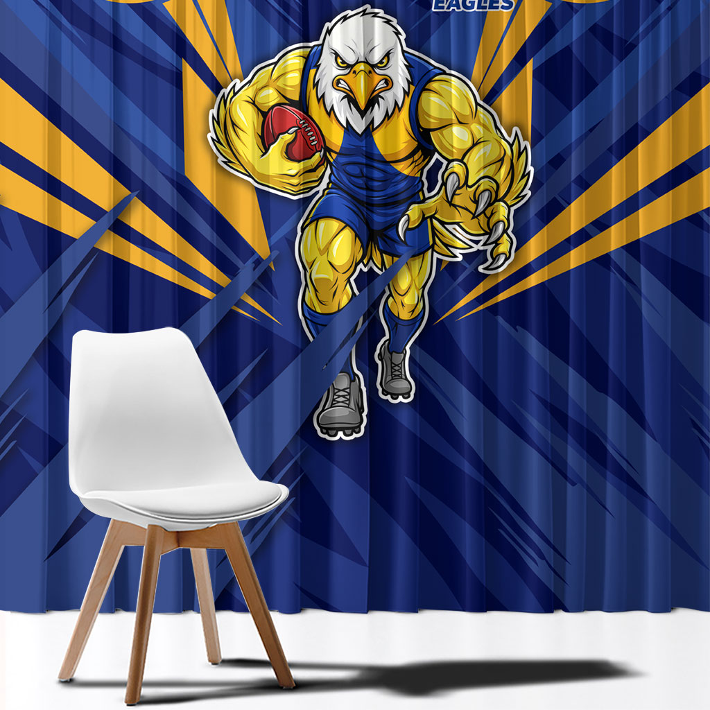 West Coast Eagles Australian Football Window Curtain Powerful Eagle Mascot - Bold Team Colors