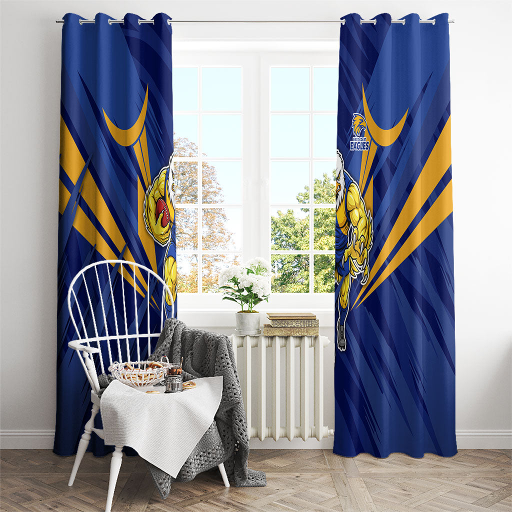 West Coast Eagles Australian Football Window Curtain Powerful Eagle Mascot - Bold Team Colors