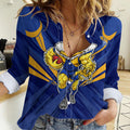 West Coast Eagles Australian Football Women Casual Shirt Powerful Eagle Mascot - Bold Team Colors