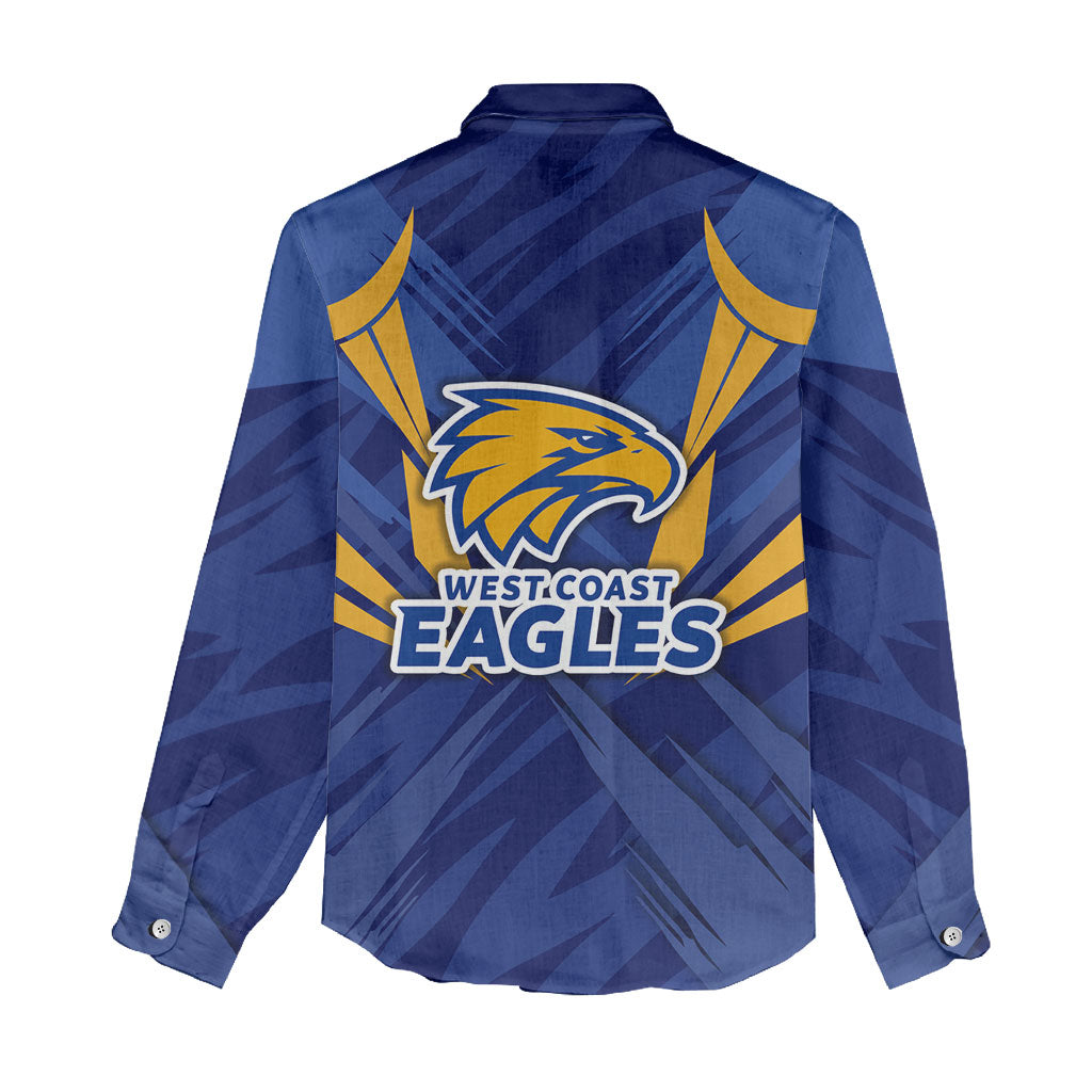 West Coast Eagles Australian Football Women Casual Shirt Powerful Eagle Mascot - Bold Team Colors