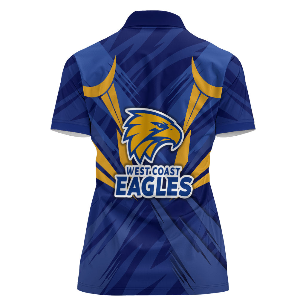 West Coast Eagles Australian Football Women Polo Shirt Powerful Eagle Mascot - Bold Team Colors