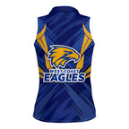 West Coast Eagles Australian Football Women Sleeveless Polo Shirt Powerful Eagle Mascot - Bold Team Colors