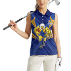 West Coast Eagles Australian Football Women Sleeveless Polo Shirt Powerful Eagle Mascot - Bold Team Colors