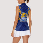 West Coast Eagles Australian Football Women Sleeveless Polo Shirt Powerful Eagle Mascot - Bold Team Colors