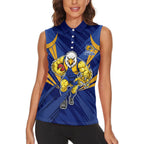 West Coast Eagles Australian Football Women Sleeveless Polo Shirt Powerful Eagle Mascot - Bold Team Colors