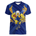 West Coast Eagles Australian Football Women V-Neck T-Shirt Powerful Eagle Mascot - Bold Team Colors