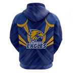 West Coast Eagles Australian Football Zip Hoodie Powerful Eagle Mascot - Bold Team Colors