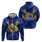 West Coast Eagles Australian Football Zip Hoodie Powerful Eagle Mascot - Bold Team Colors