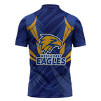 West Coast Eagles Australian Football Zipper Polo Shirt Powerful Eagle Mascot - Bold Team Colors