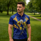 West Coast Eagles Australian Football Zipper Polo Shirt Powerful Eagle Mascot - Bold Team Colors